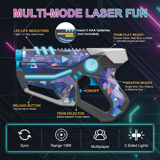 Winyea Tag laser tag guns set two reload action in hand, immersive battle realism.