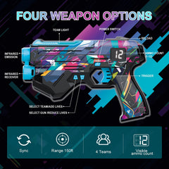 Winyea Tag life indicators on gun and vest keep players informed.