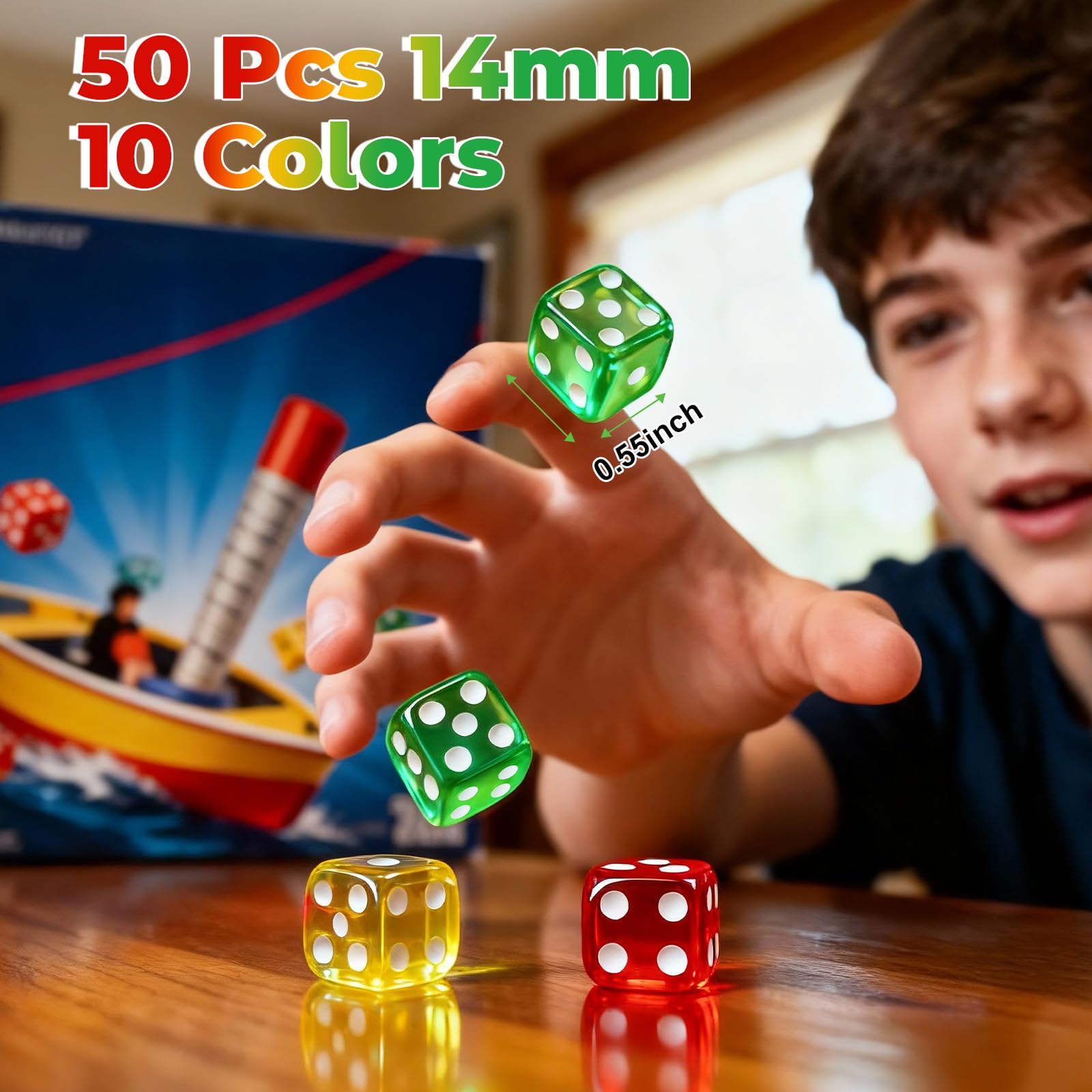 Winzwon dice in hand showing comfortable grip for easy rolling