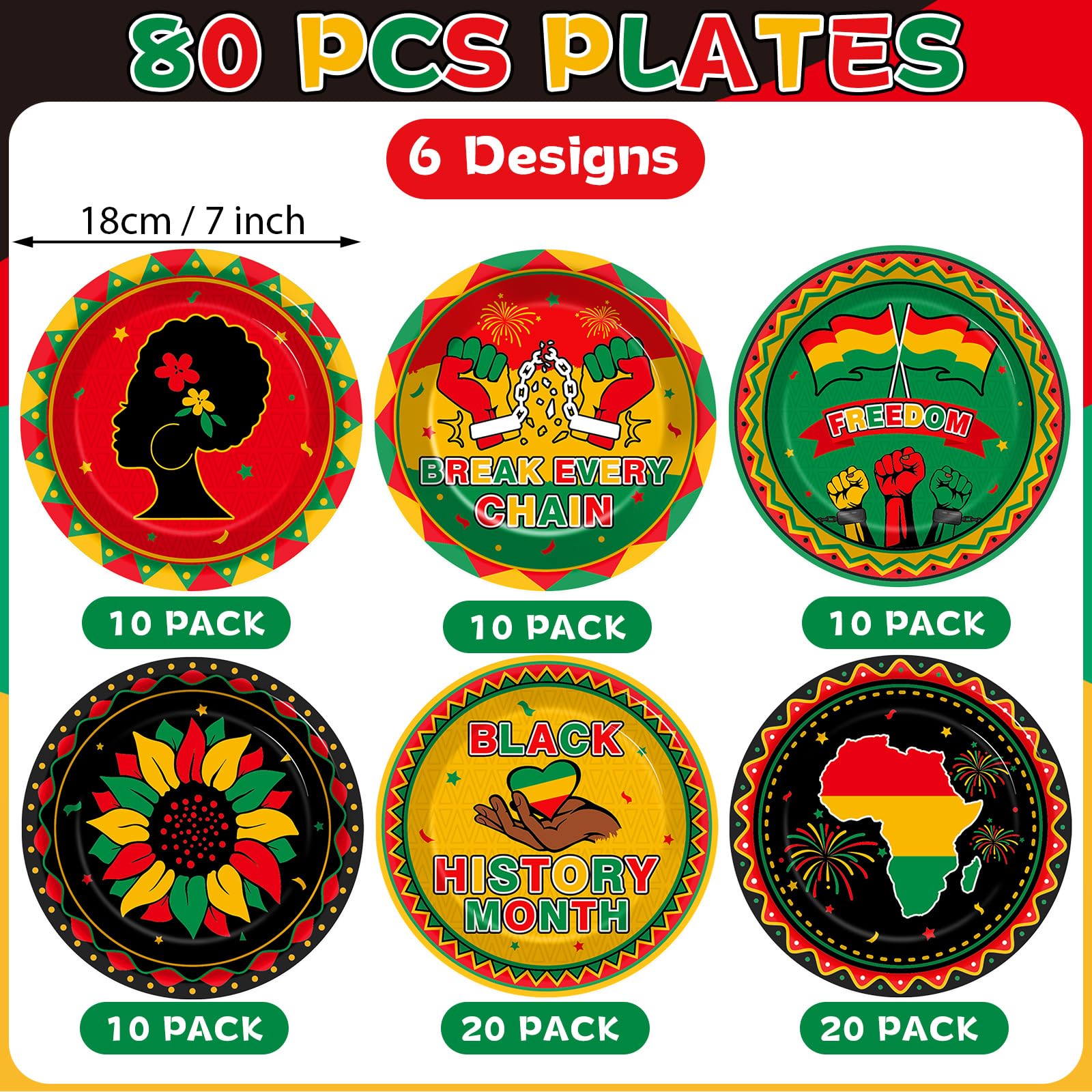 Wiooffen African Pride design plates with heritage symbols for celebrations