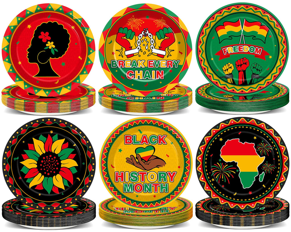 Wiooffen Black History Month 7-inch plates ready for meals and celebrations