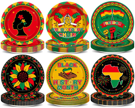 Wiooffen Black History Month 7-inch plates ready for meals and celebrations
