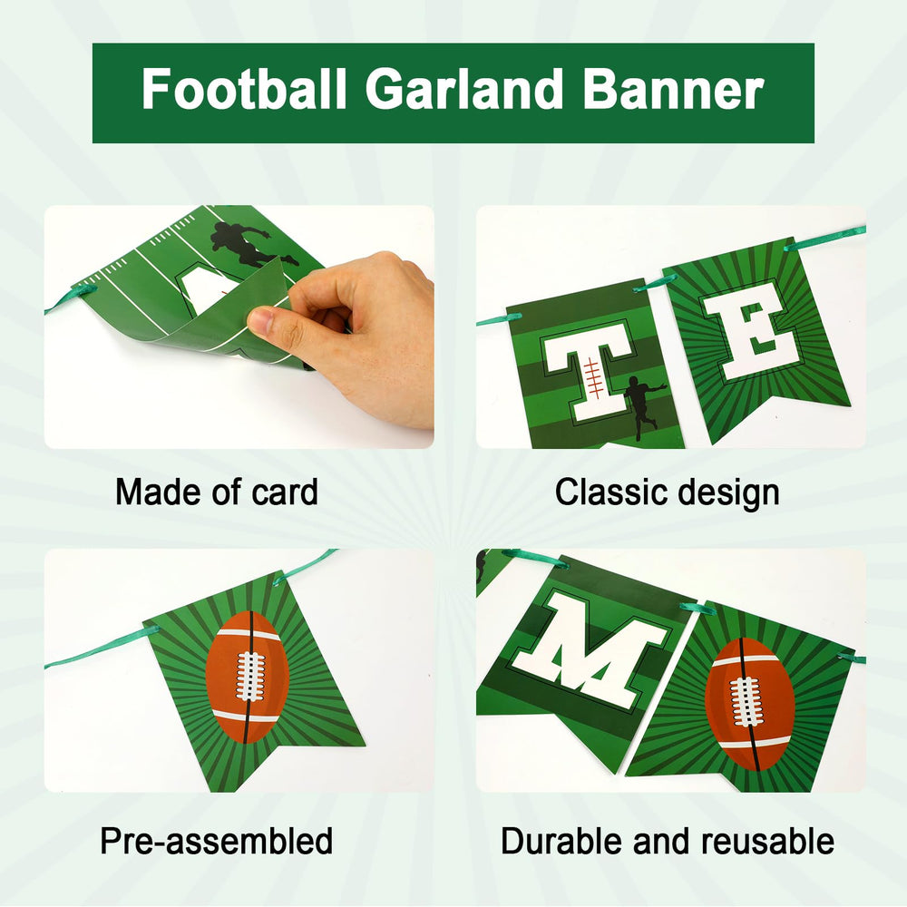 Wiooffen football decor banner with vibrant print ideal for long lasting use
