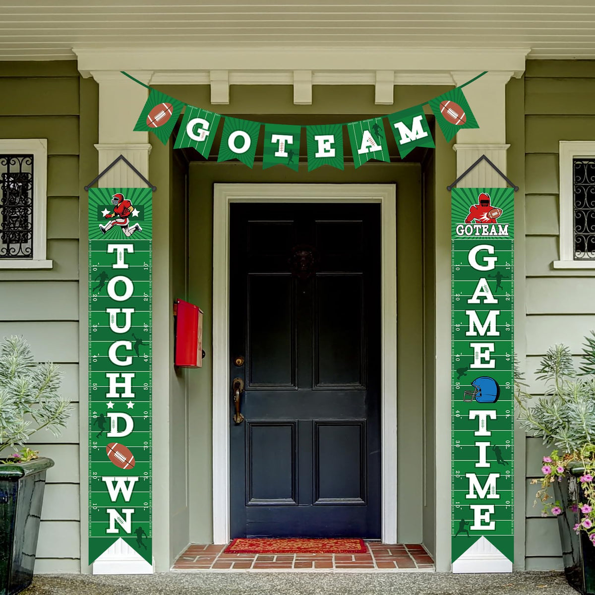 Wiooffen football porch sign banner 71x12 inches visible from afar for outdoor events