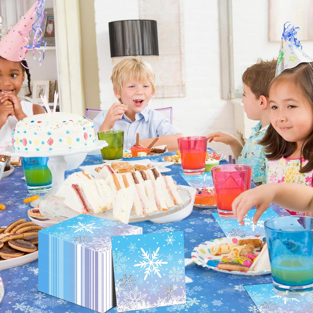 WIQEDOHA frozen blue-white snowflake design, stylish party accents