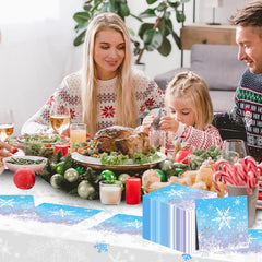WIQEDOHA party dining setup featuring snowflake napkins for gatherings