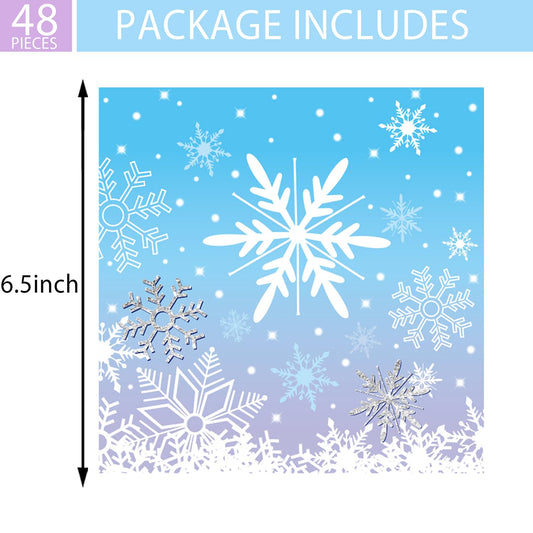 WIQEDOHA snowflake napkins folded 6.5x6.5 inches, convenient for quick servings