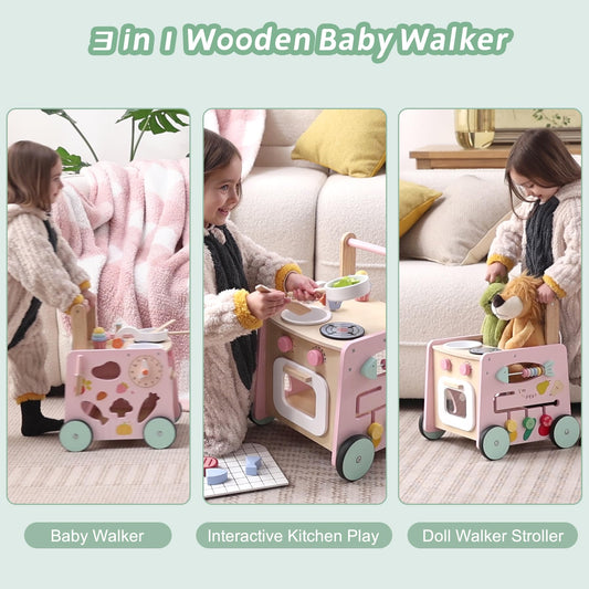 wiqins activity center play kitchen – realistic accessories spark imaginative pretend cooking sessions