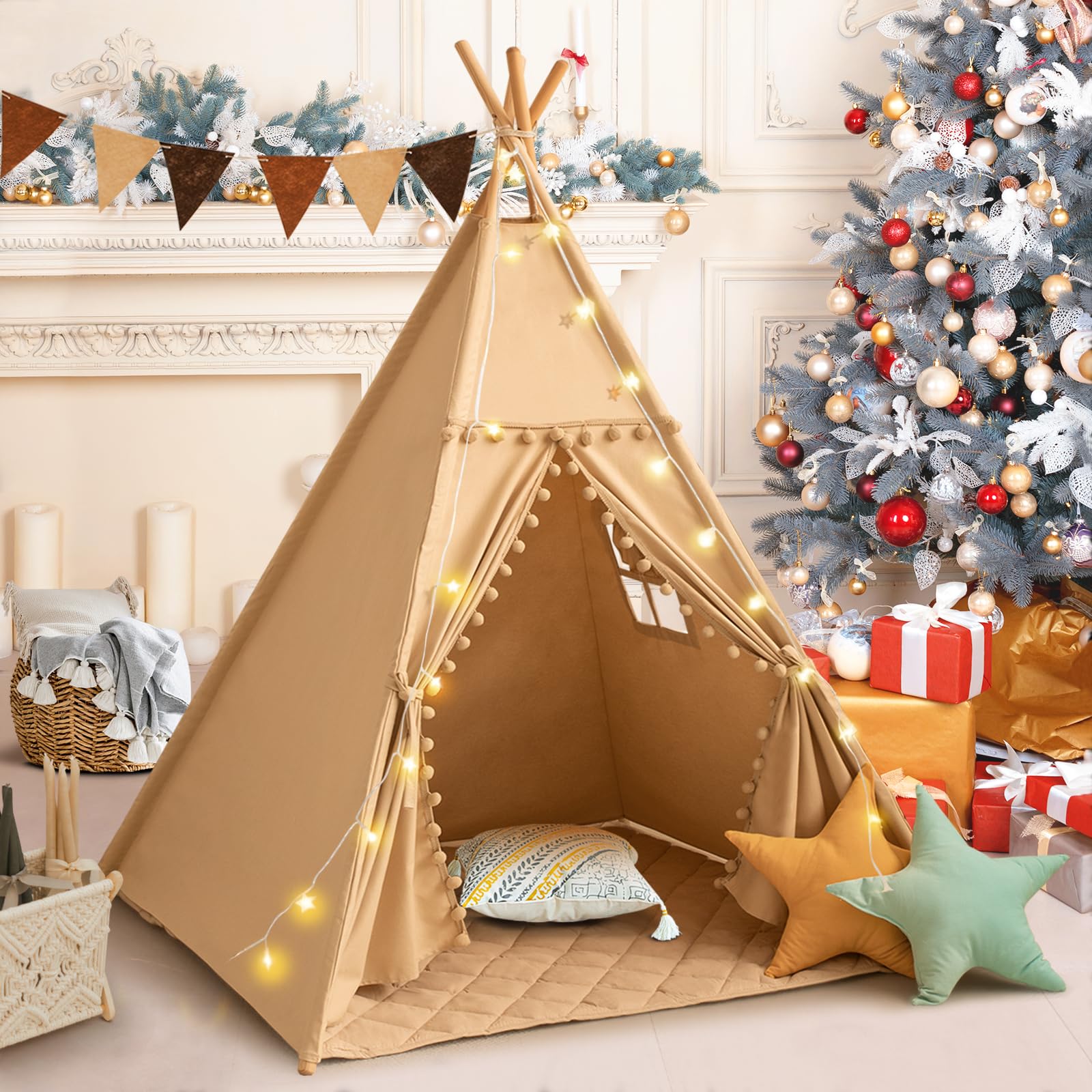 Wirhao tepee tent folded for easy storage after play