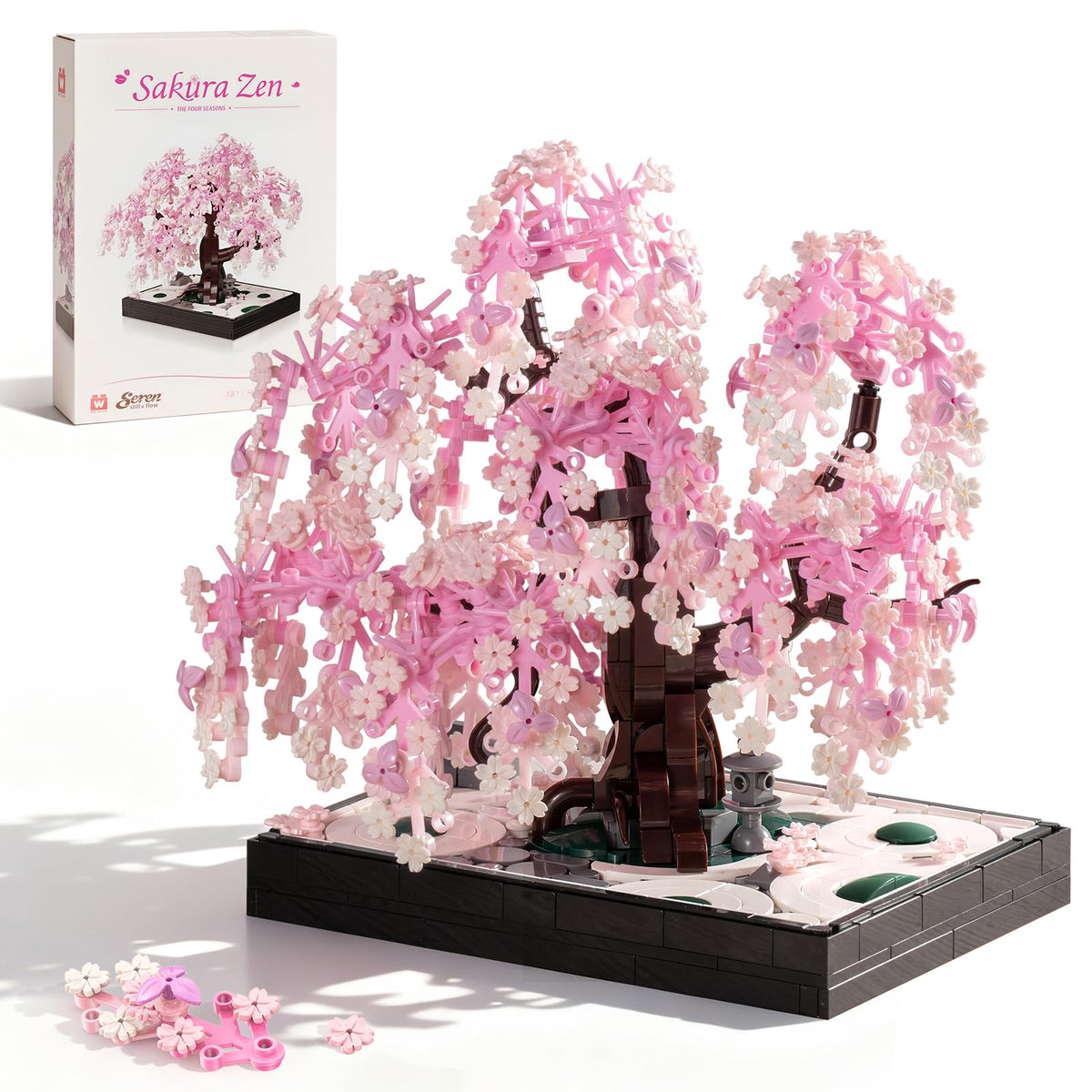 Wise Block Cherry Blossom Tree set assembled for a serene living room display.