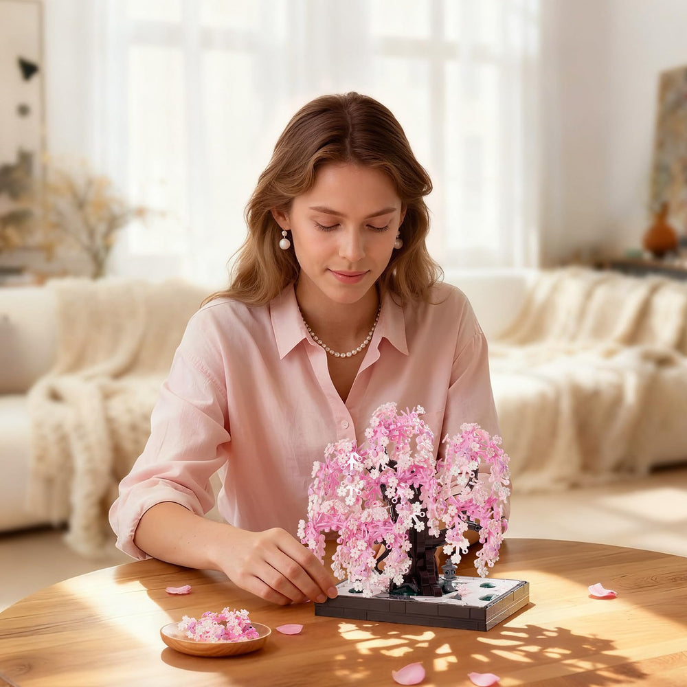 Wise Block home decor display with artificial bonsai tree for elegant ambiance.