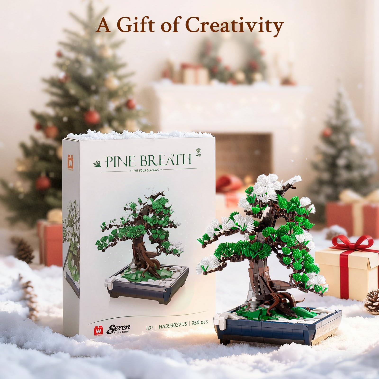 Wise Block Pine Bonsai Tree Building Set gift-ready: a thoughtful present for plant lovers and builders.