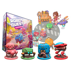 Wise Wizard Games Robot Quest Arena setup image showcases a ready-to-play 2-4 player session.