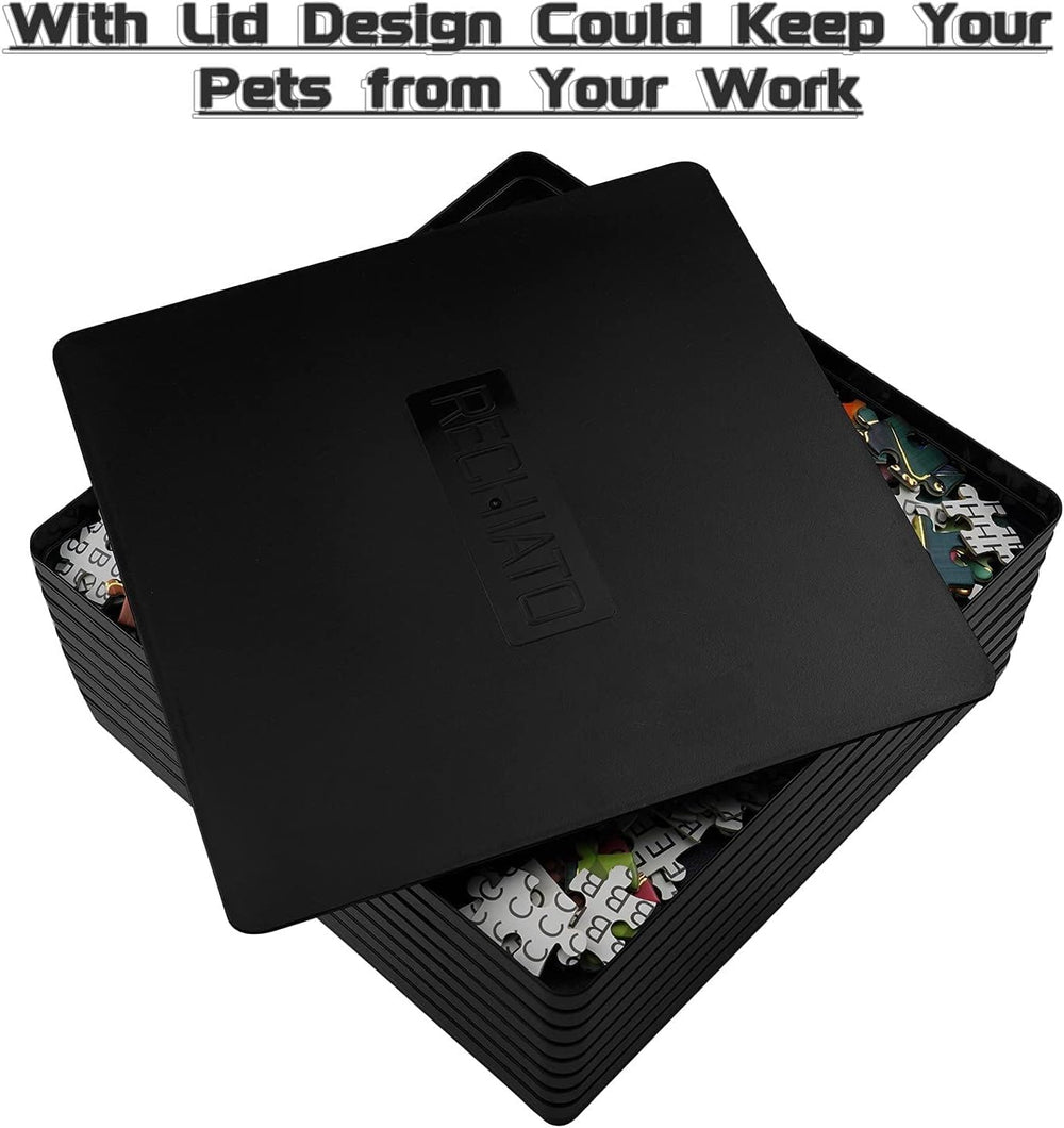 Wishdiam stackable puzzle trays save space for group puzzle sessions