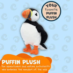 Wishpets Puffin plush side view highlights its cozy fur for everyday comfort.