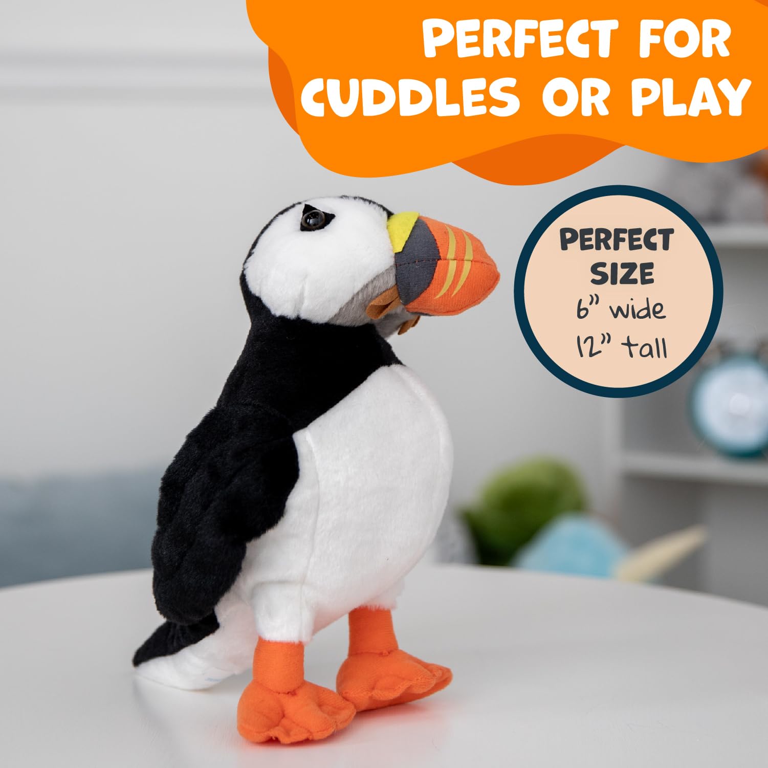 Wishpets Puffin plush packaging box presents a safe gift-ready presentation.