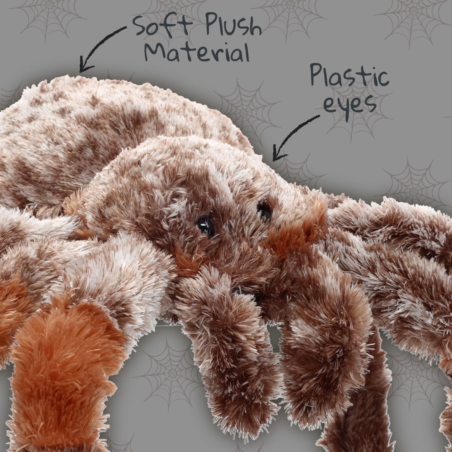 WISHPETS tarantula 9-inch car companion for car rides.