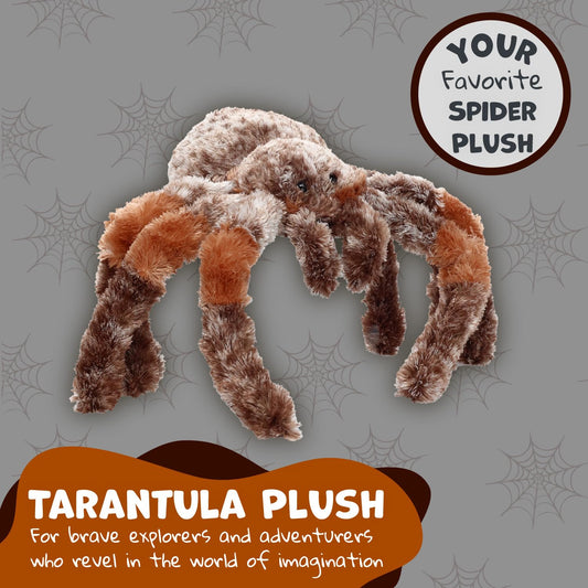 WISHPETS tarantula 9-inch plush with soft fur for cozy hugs.