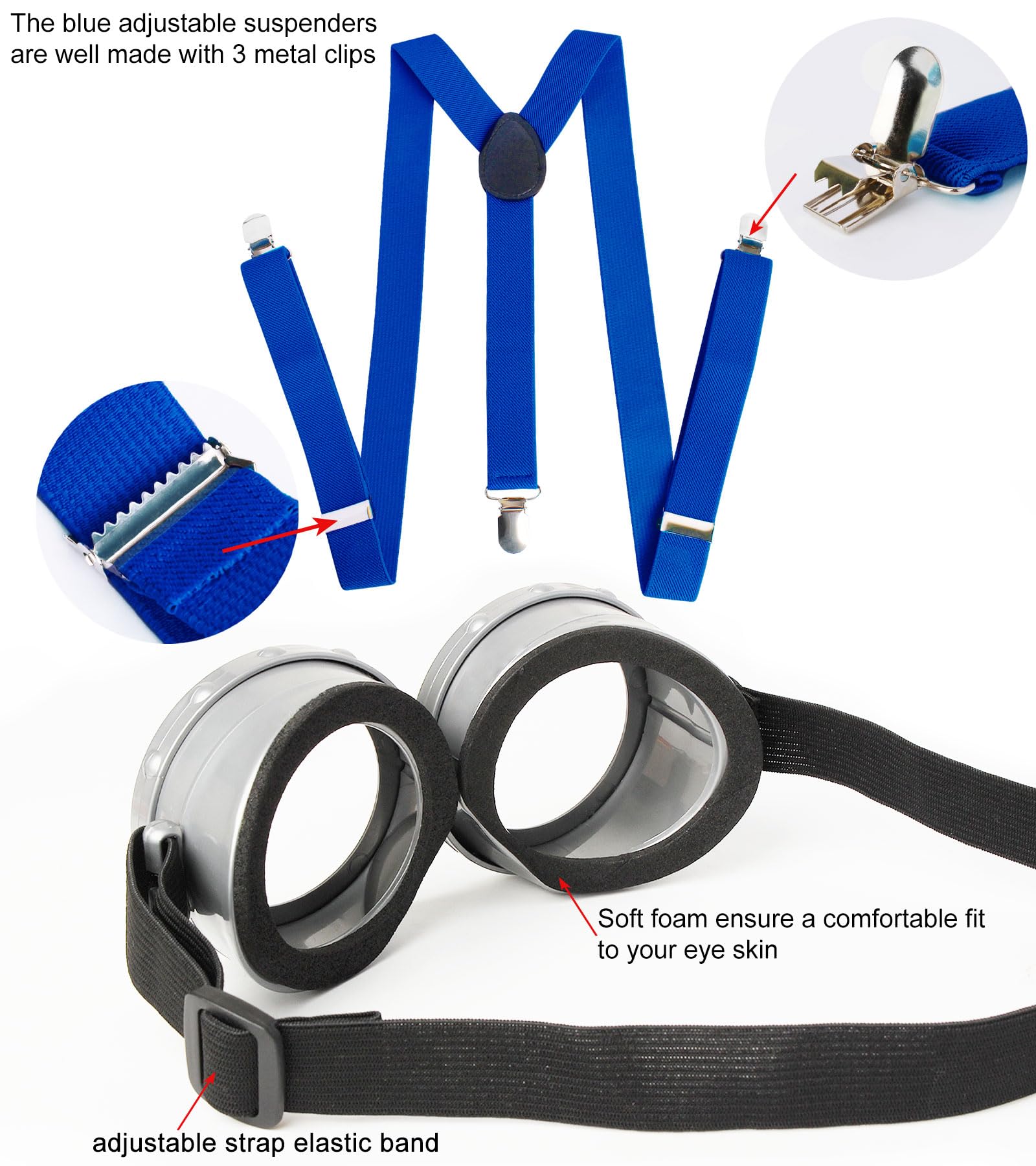 WISHTEN adjustable suspenders with clips for secure, versatile wear.