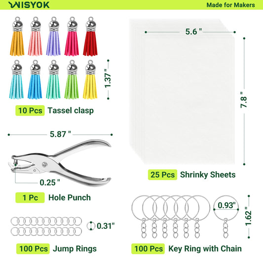 WISYOK 25 clear shrink paper sheets for easy coloring and personalization.