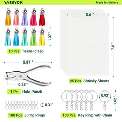 WISYOK 25 clear shrink paper sheets for easy coloring and personalization.