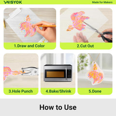 WISYOK baking-ready shrink art becomes durable miniatures for keychains.
