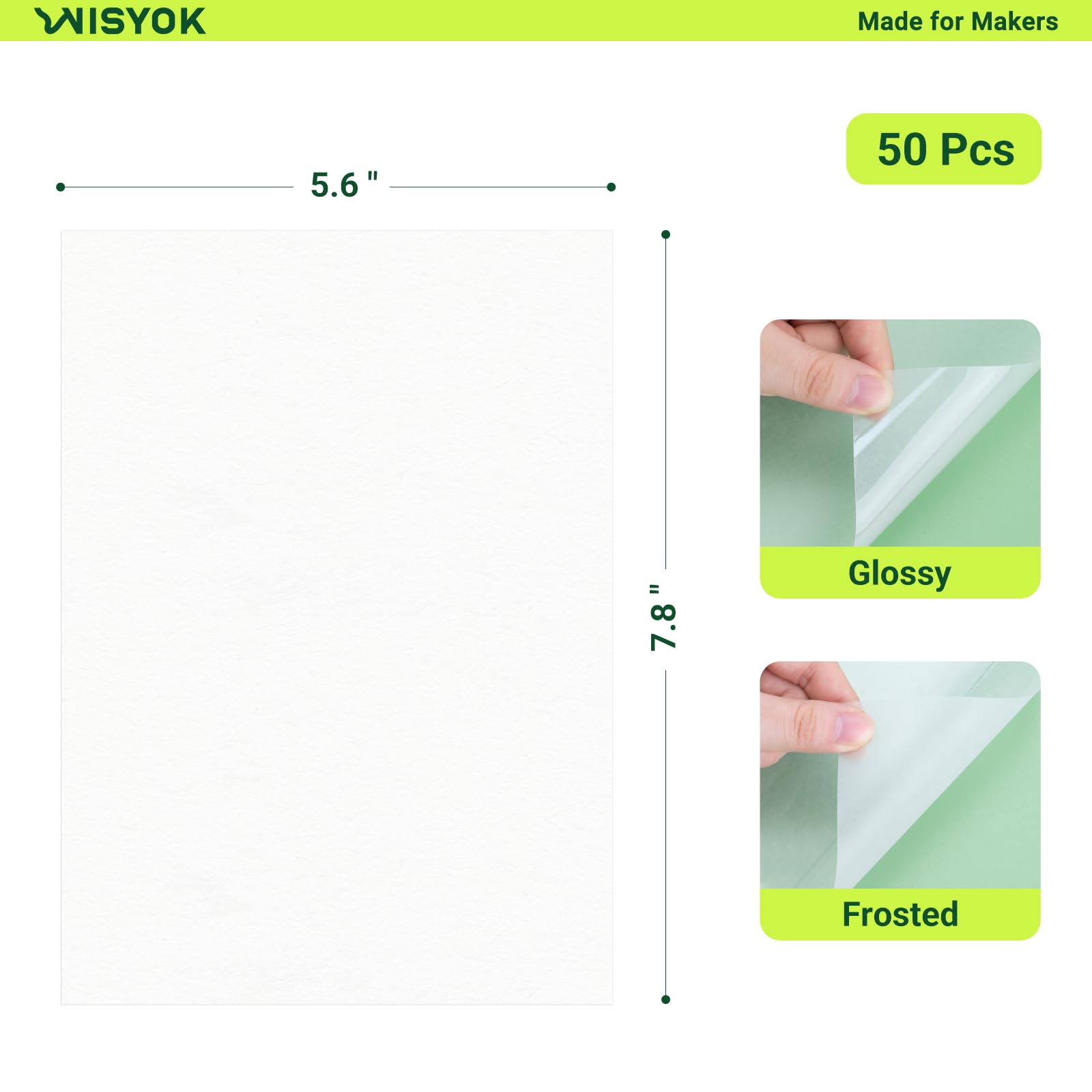 WISYOK shrink plastic sheets feature frosted coloring side and glossy finish after baking.