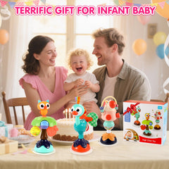 WITALENT high chair attachment image demonstrates stable suction for eating time.