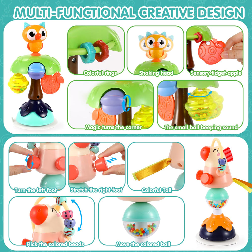 WITALENT suction horse rattle close-up shows bright colors for visual appeal.