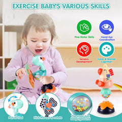 WITALENT suction owl rattle close-up highlights cute features for baby recognition.