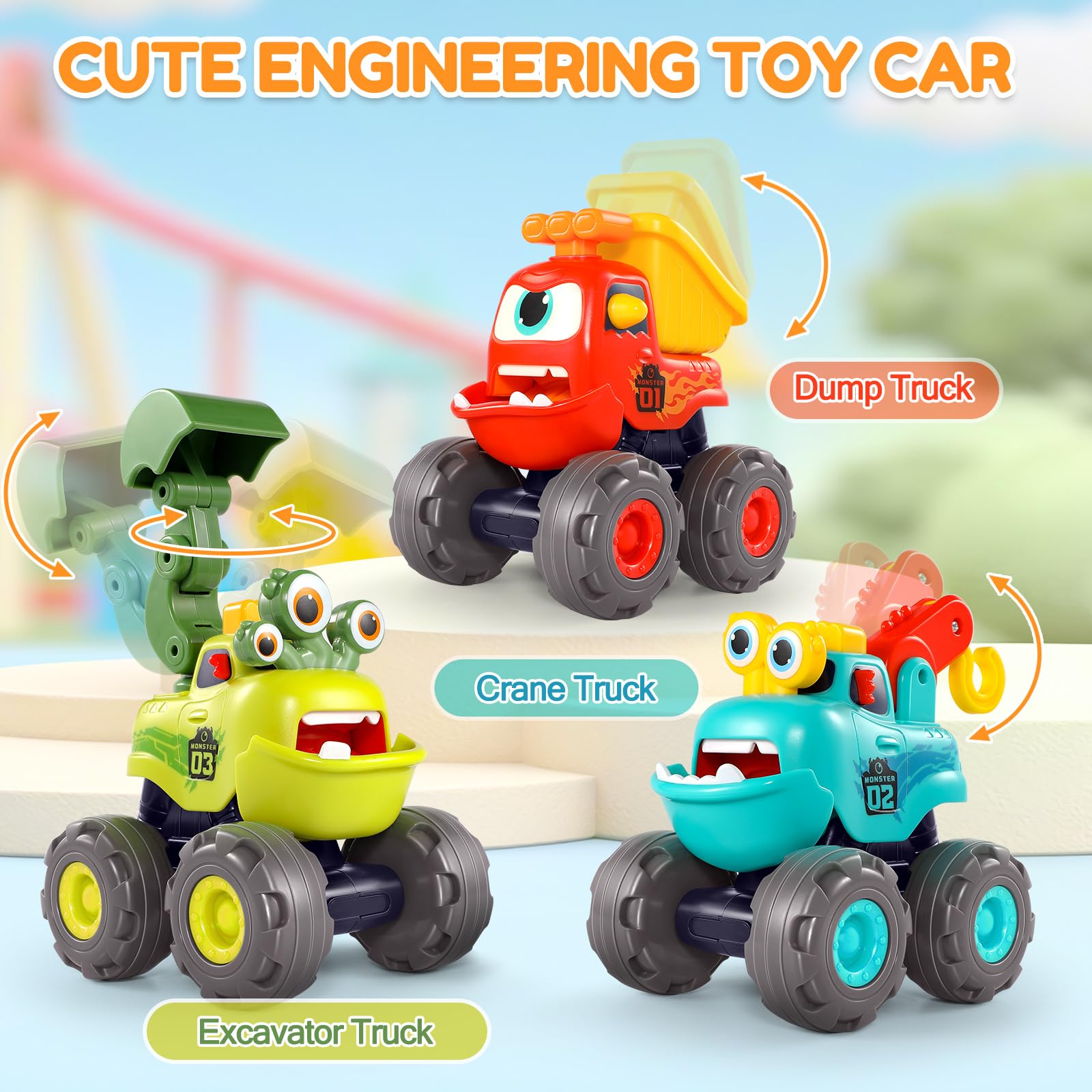 WITALENT monster truck pullback toy encourages crawling and early steps.