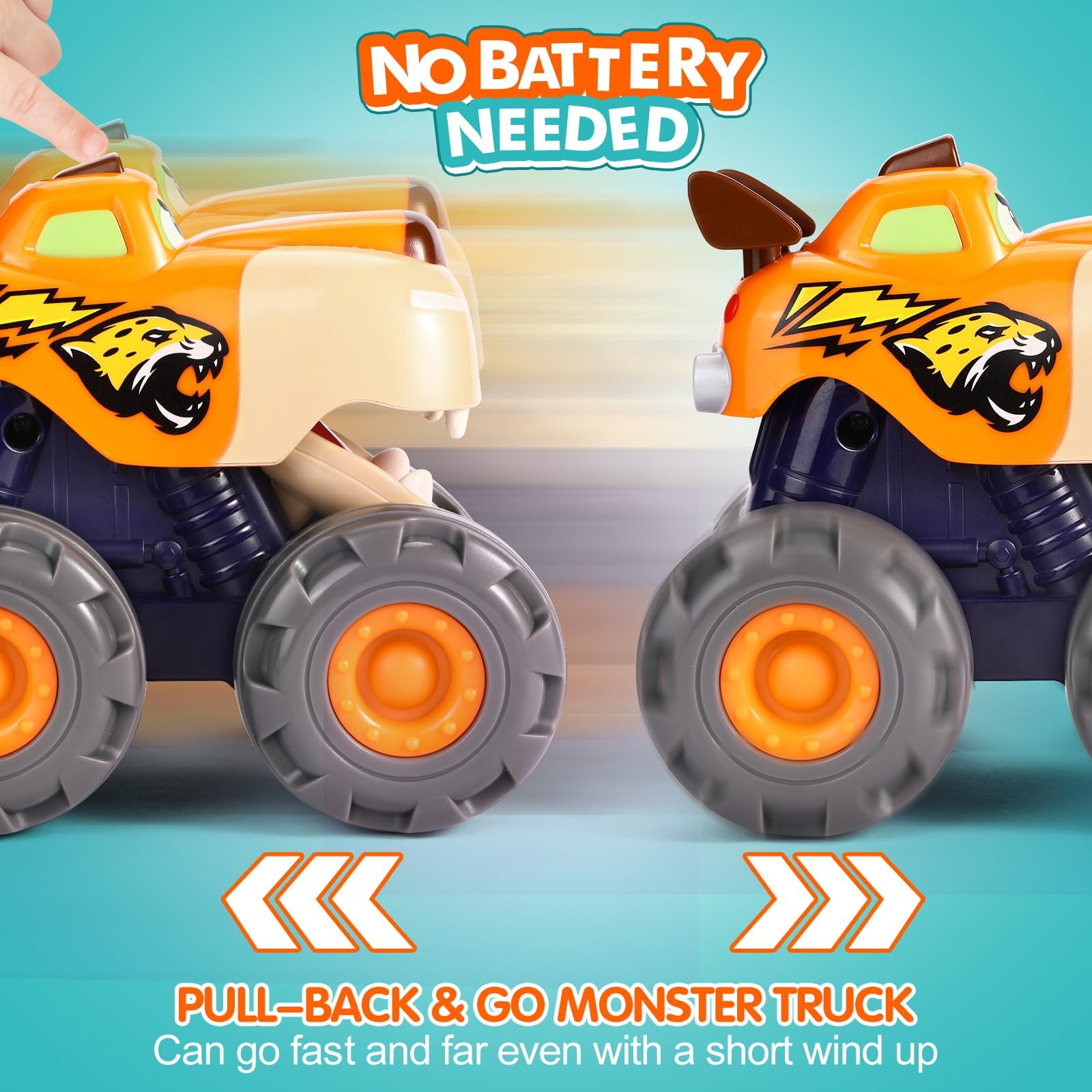 WITALENT 3-pack gift box monster trucks, ideal birthday present.