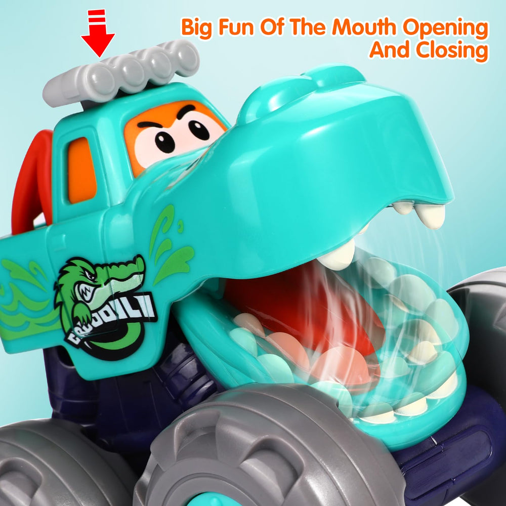 WITALENT ABS plastic monster trucks, sturdy construction for rough play.