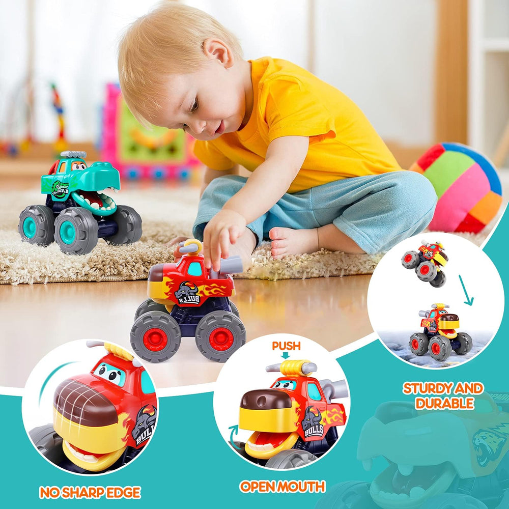WITALENT pull-back mechanism monster trucks, no battery needed for quick races.