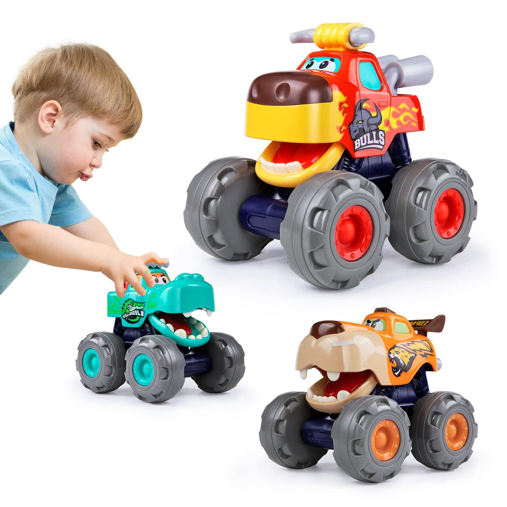 WITALENT monster truck red bull for toddlers, durable pull-back toy.