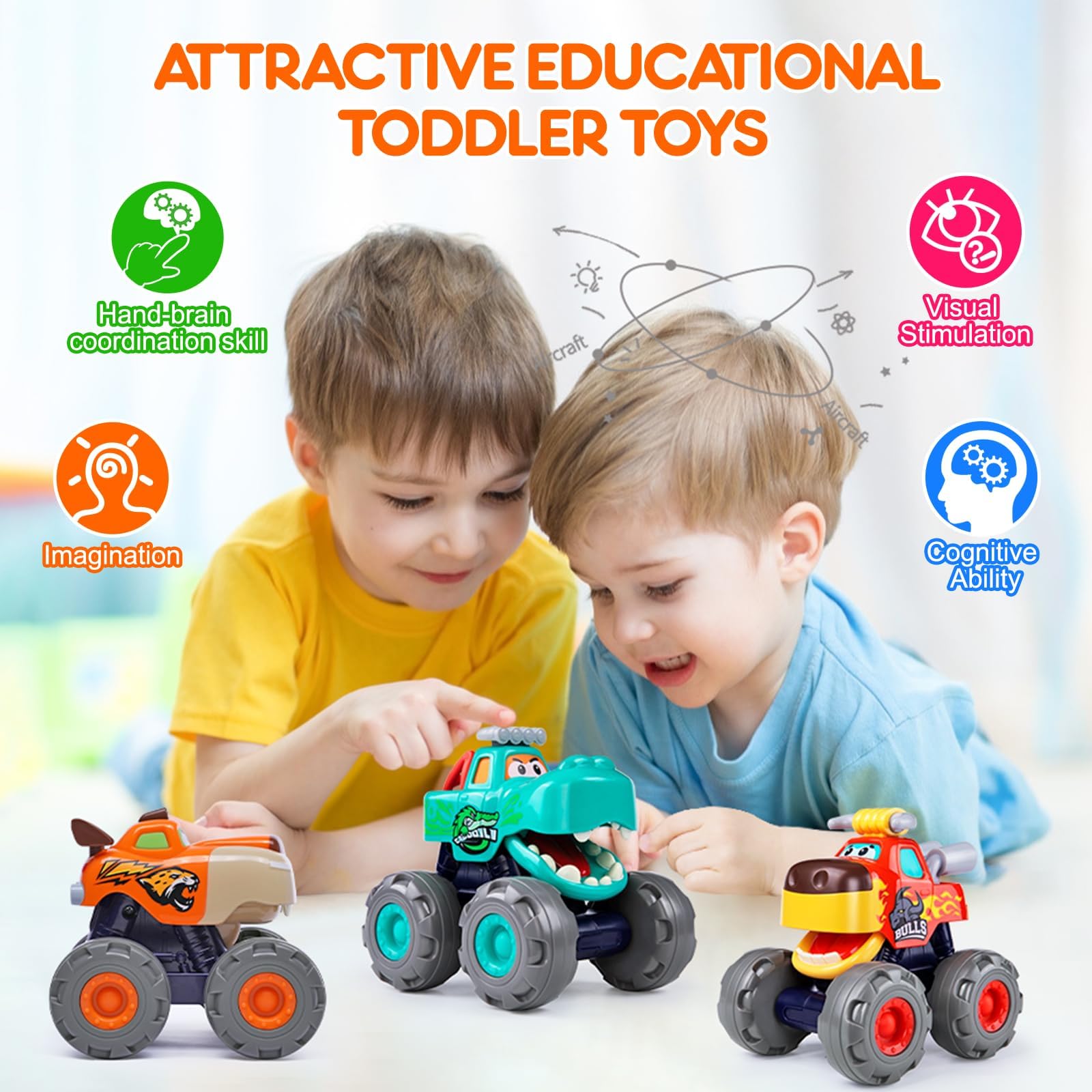 WITALENT monster truck yellow leopard, engaging visuals to spark imagination.