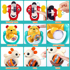 WITALENT silicone teether with soft texture soothes gums.