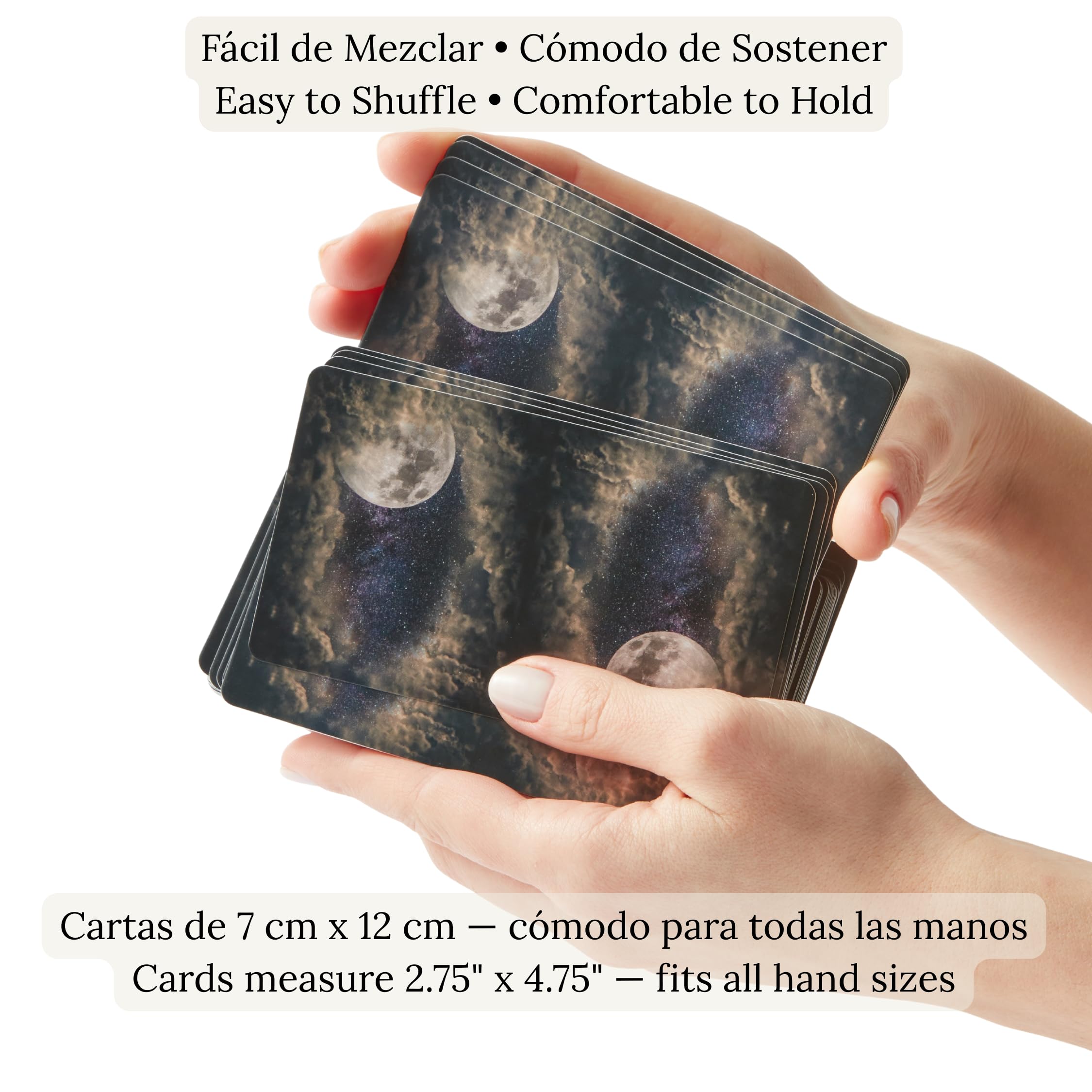 Witchy Cauldron Spanish tarot cards featuring zodiac and planet symbols