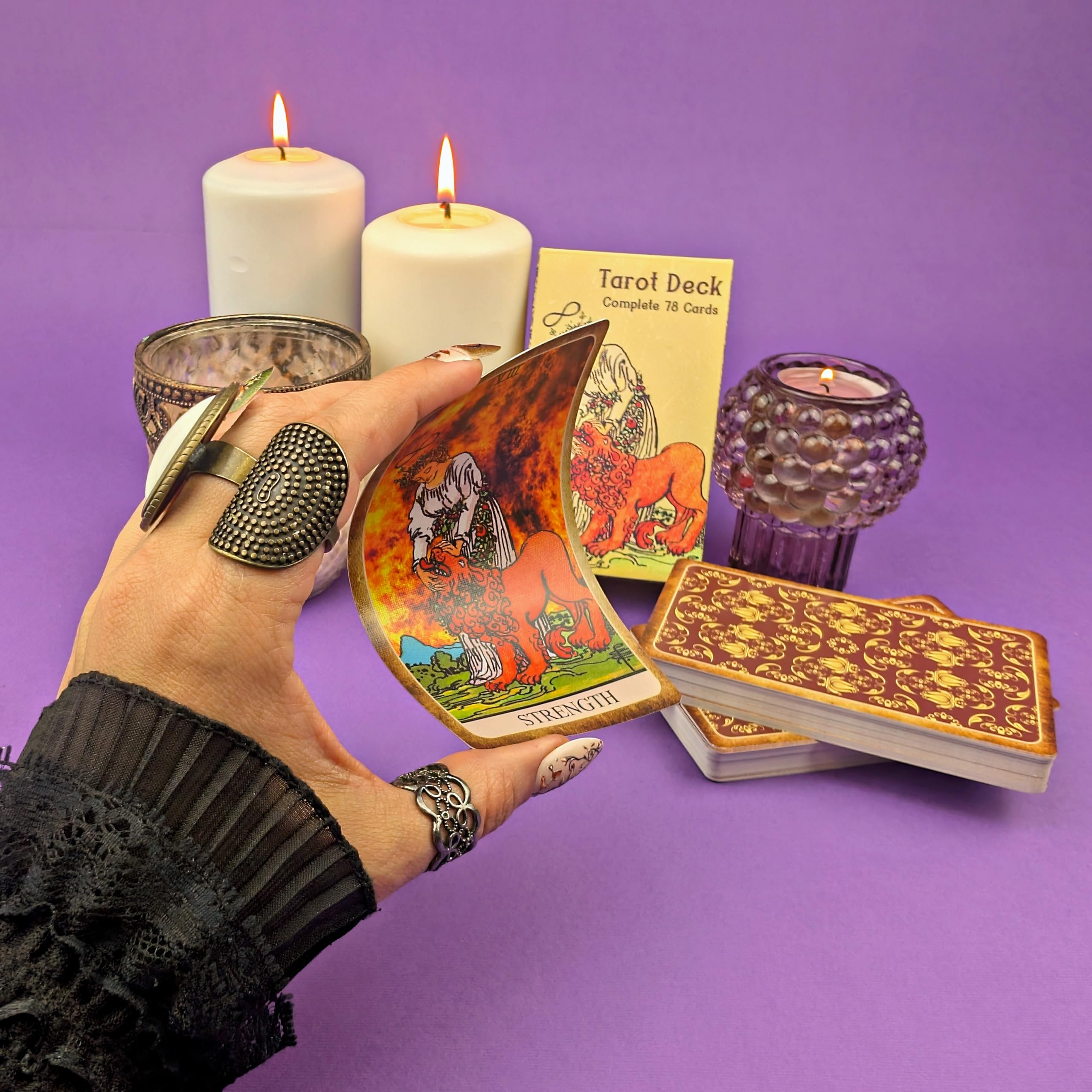 Witchy Cauldron tarot cards Rider Waite system reference in traditional symbolism.