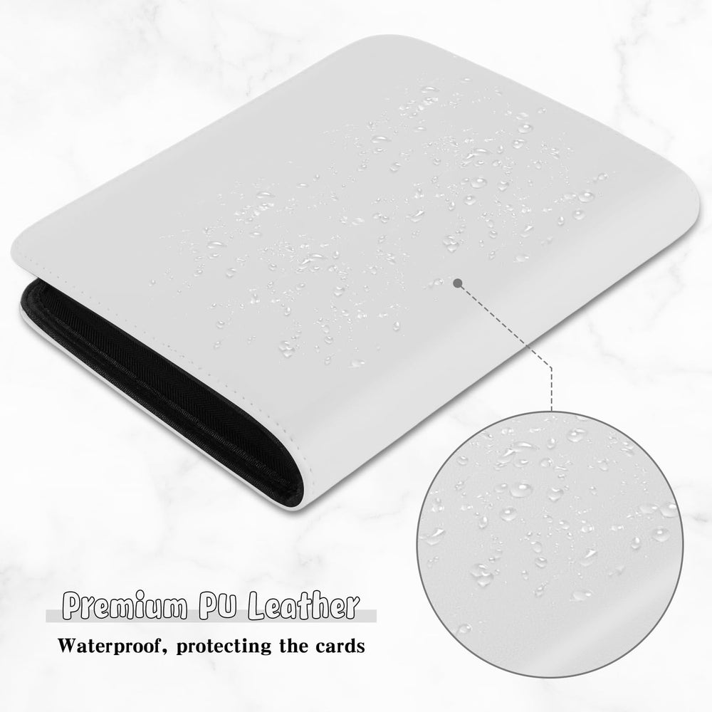 WITHYU jumbo card binder ring-free design prevents ring damage while flipping pages.