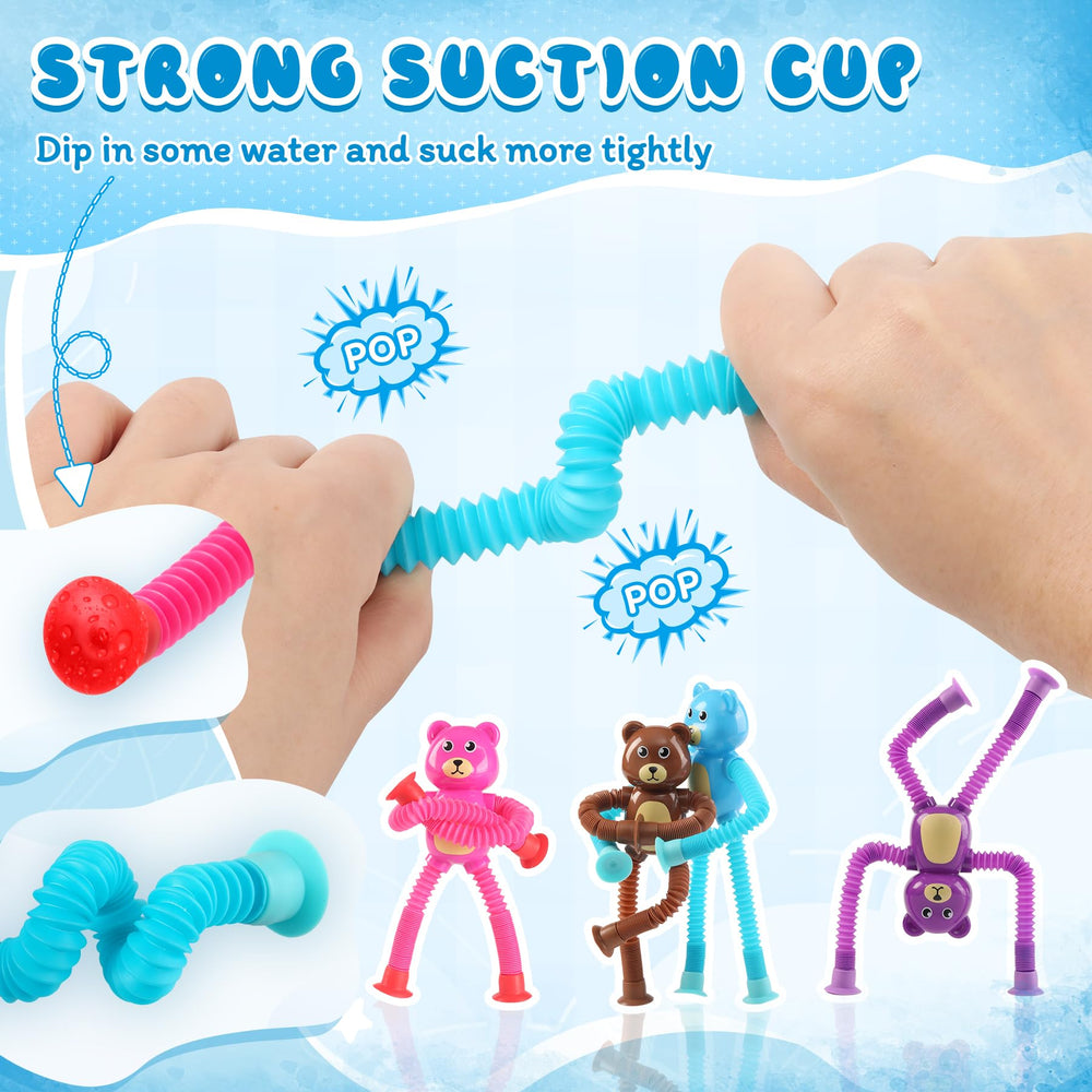 Witmelt bear pop tubes crinkle sound engages hearing and curiosity.