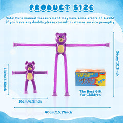 Witmelt bear pop tubes on window show strong suction and versatile mounting.