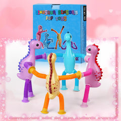 Witmelt dinosaur tubes support fine motor and bilateral coordination during play