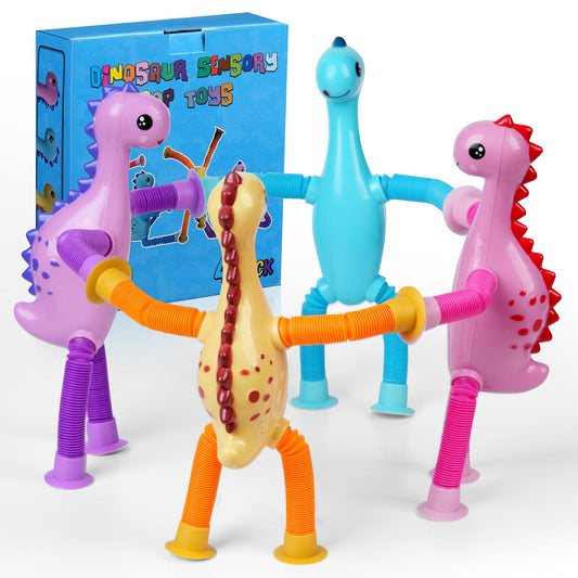 Witmelt dinosaur pop tubes ready for travel play and sensory exploration