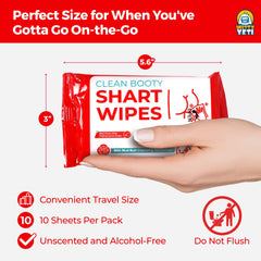 Witty Yeti Shart Wipes unscented close-up, portable wipes for discreet cleanup