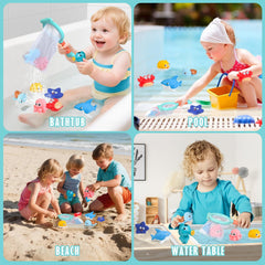 Wixlon octopus bath toy creates colorful ocean scenes in tub