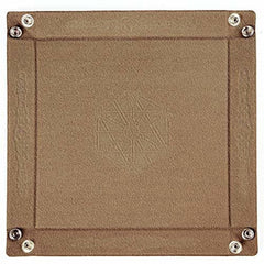 Wiz Dice folding tray open showing rolling area and leather walls