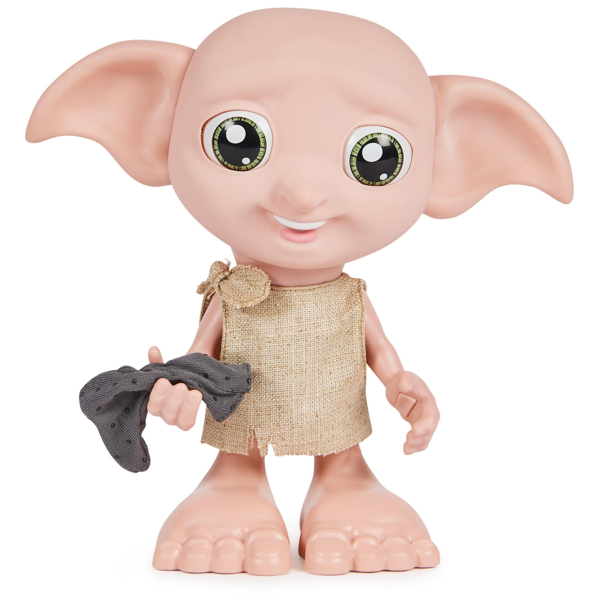 Wizarding World Dobby doll with sock interaction boosts engaging play.