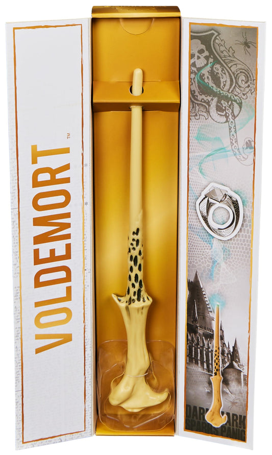 Voldemort wand with die-cast icon accessory for authentic character detail.