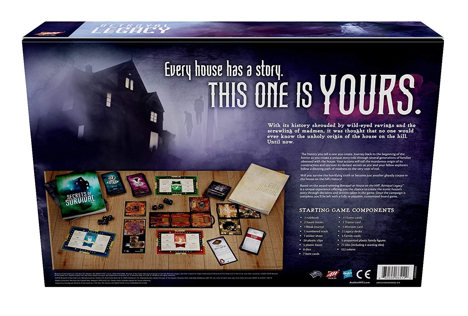 Wizards of the Coast Betrayal Legacy haunt cards showing challenges